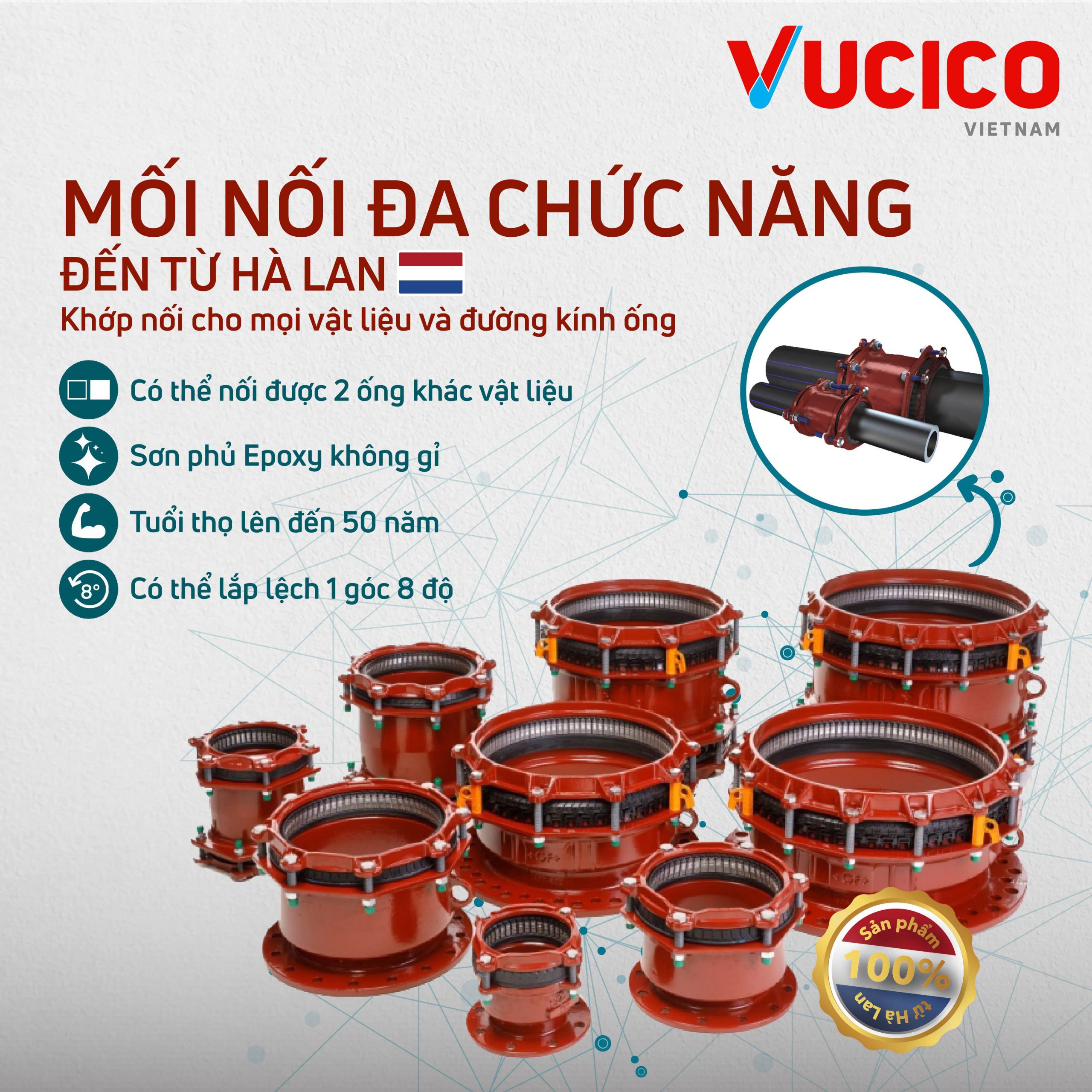 KHỚP NỐI CƠ KHÍ MULTI/JOINT® 3000 PLUS – SẢN PHẨM ĐA DỤNG CHO NHIỀU LOẠI ĐƯỜNG ỐNG