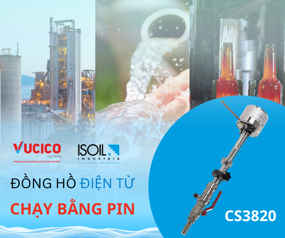 Đồng hồ đo lưu lượng điện từ CS3820 dùng pin cho hệ thống cấp nước và công nghiệp