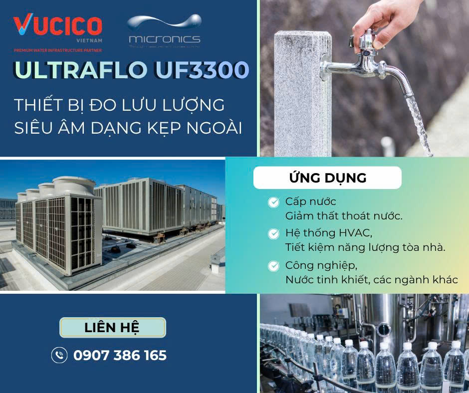 Ứng dụng đồng hồ đo lưu lượng siêu âm Micronics UF3300 trong cấp nước HVAC nước tinh khiết và các hệ thống công nghiệp