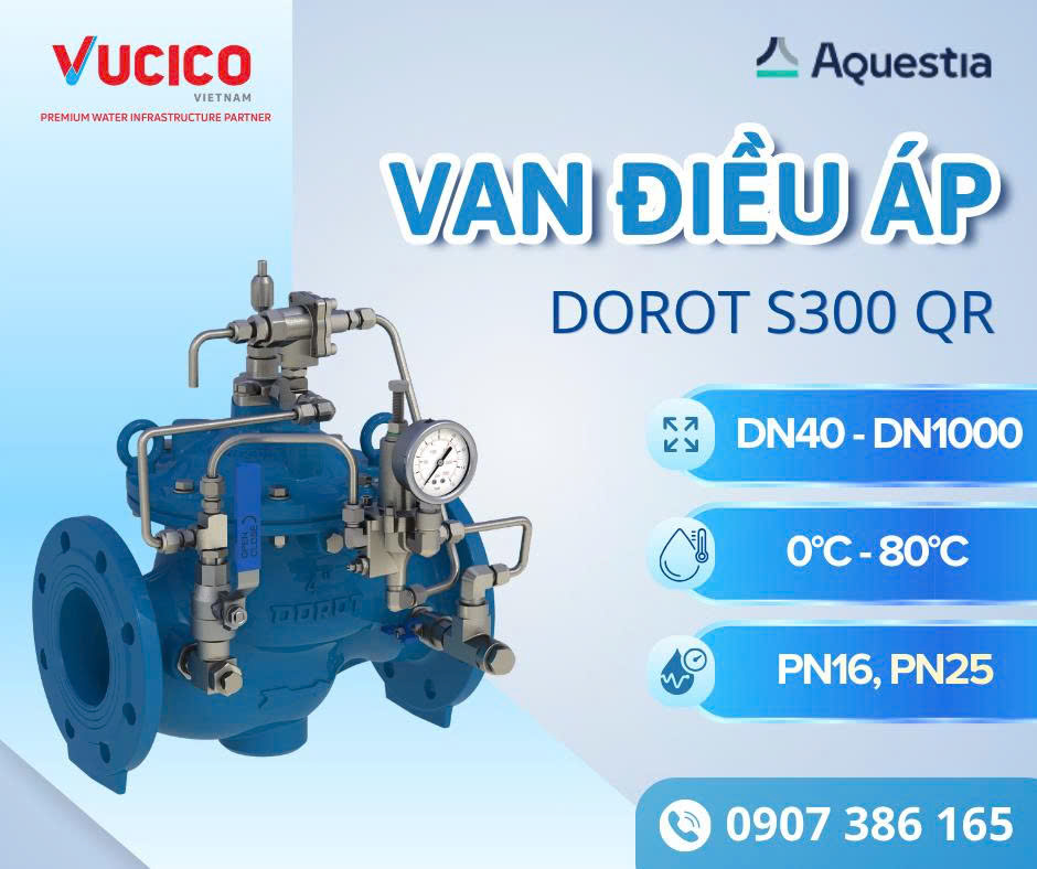 Van điều áp Dorot S300 QR DN40-DN1000 điều khiển áp suất bằng pilot thủy lực