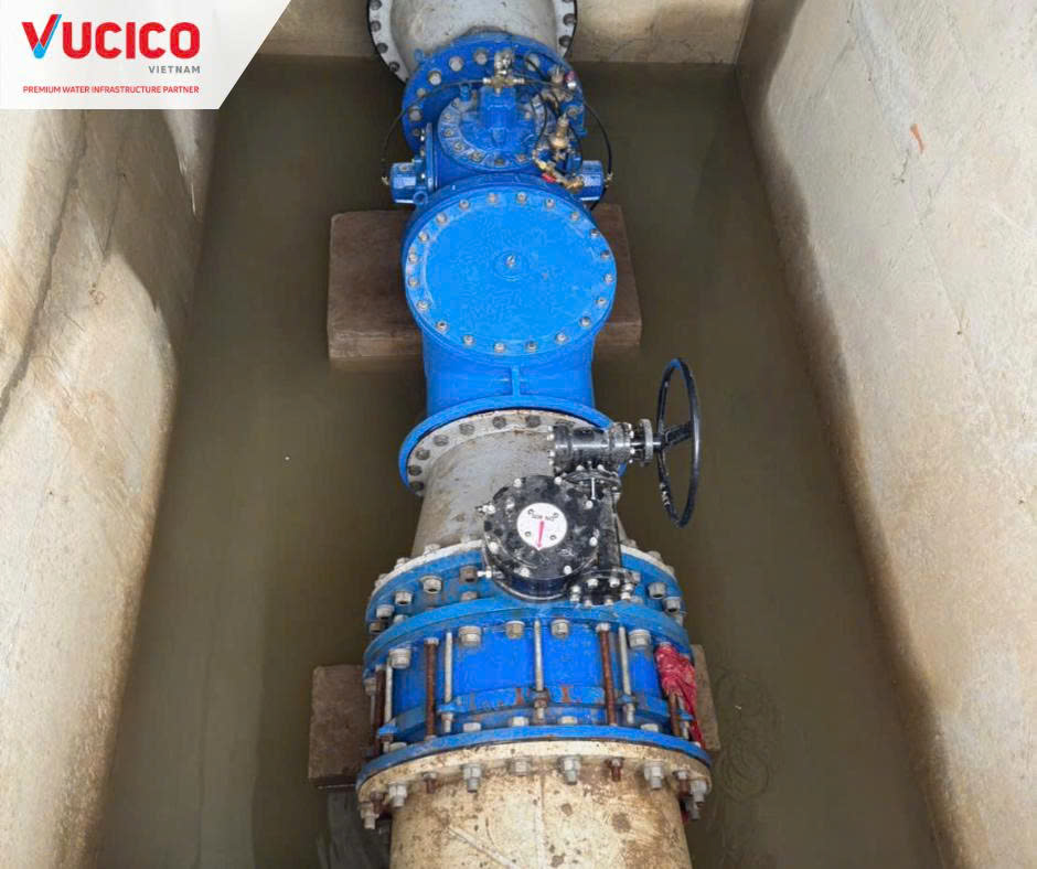 Van điều áp Dorot lắp đặt thực tế trên tuyến ống truyền tải nước