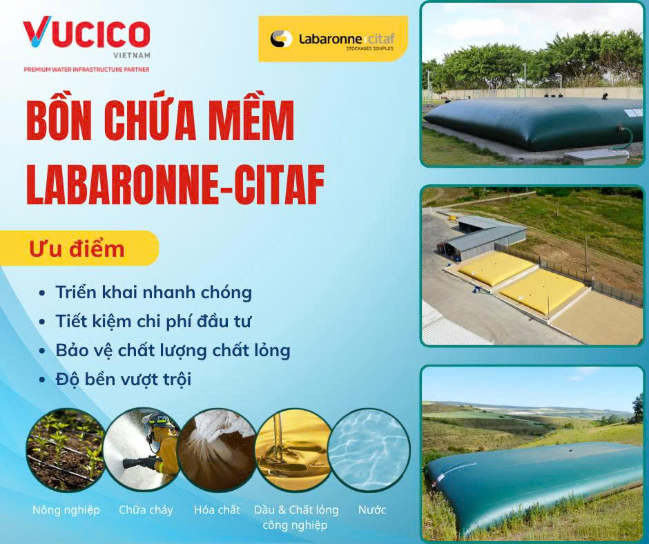 Ưu điểm và ứng dụng của bồn chứa mềm Labaronne-Citaf trong lưu trữ nước, hóa chất, dầu và chất lỏng công nghiệp