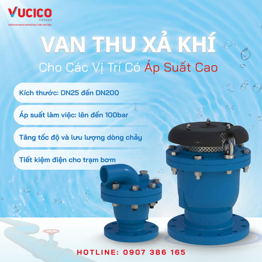 Van thu xả khí áp suất cao DN25-DN200 chịu áp đến 100 bar - Vucico Vietnam
